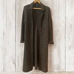 Ralph Lauren Black & Gold Metallic Long Open Cardigan Sweater Duster -Sz Large